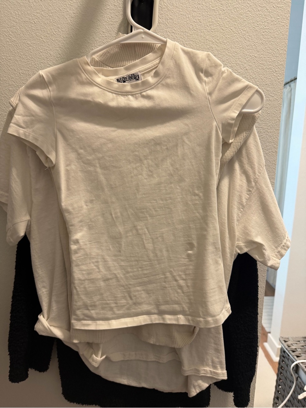 Washed White Crewneck Short Sleeve Tee by